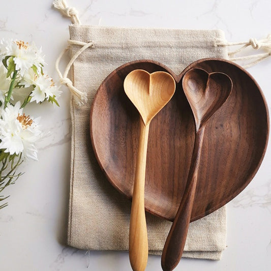 Gohobi Handmade Wooden Heart Shape Spoon 010