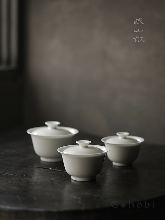 [Fu Shan x Gohobi] Jingdezhen Handmade Tea Testing Jade White Ceramic Gaiwan
