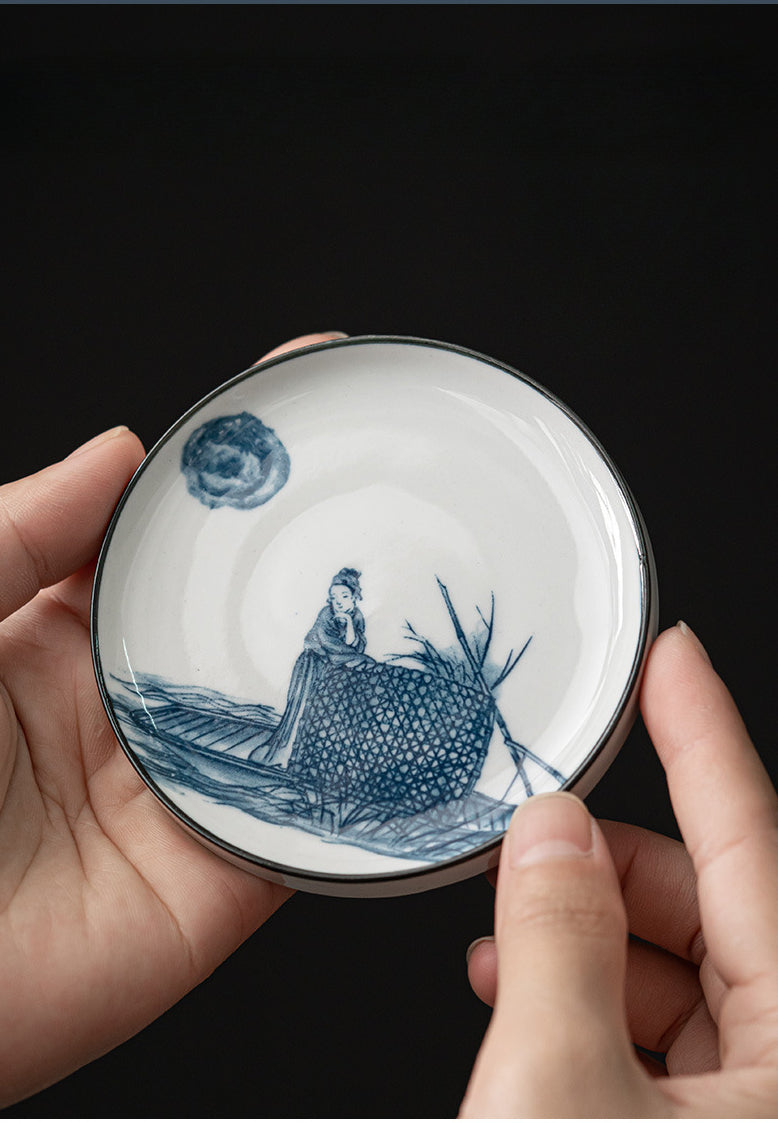 Gohobi Blue and White Ceramic Coaster