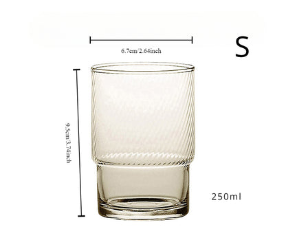 Gohobi Japanese Stackable Diagonal Glass Water Cup