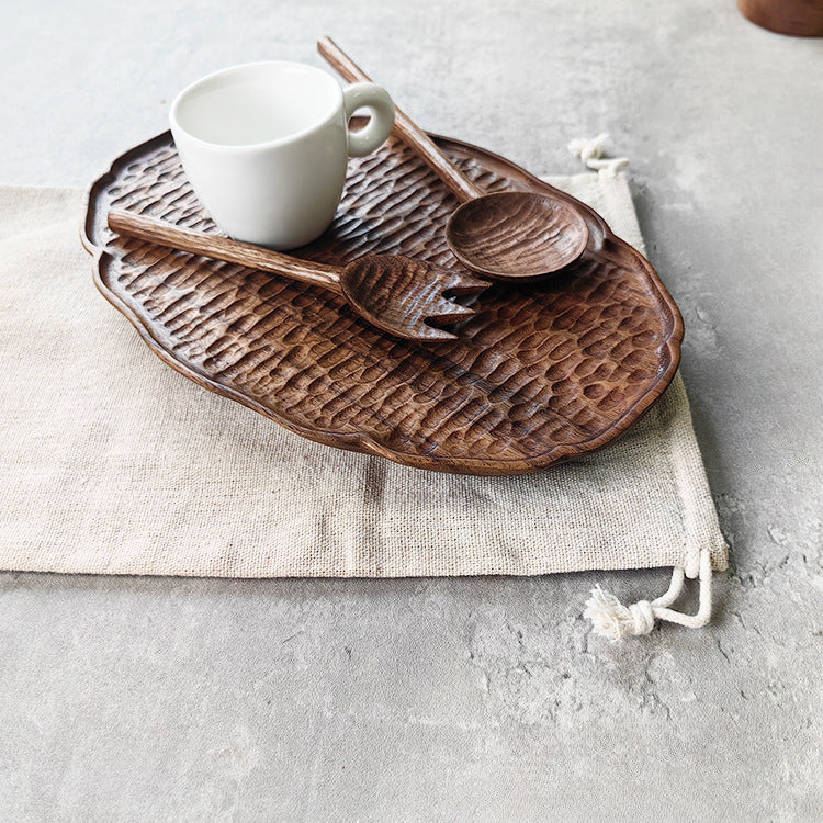 Gohobi Handmade Walnut Tray Lace Design 002