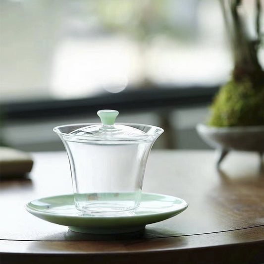 Gohobi Handmade Green Glass Tea Gaiwan