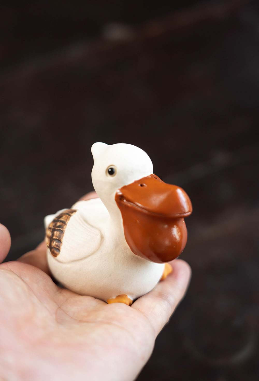 Gohobi Handmade Ceramic YiXing Clay Pelican Ornament Tea pet