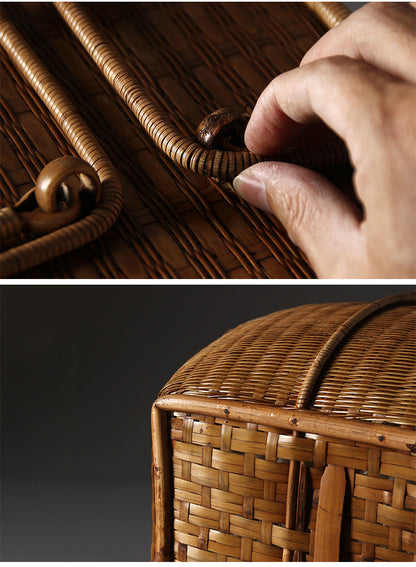 Gohobi Handmade Bamboo Teaware Basket