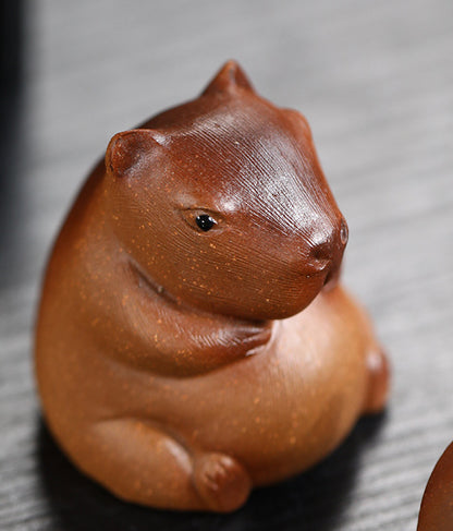 Gohobi fait à la main en céramique YiXing Clay Capybara Ornement Tea pet