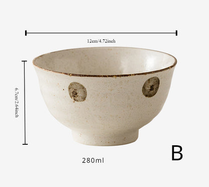 Gohobi Japanese Kakuni Ceramic Water Mug and Rice Bowl Set