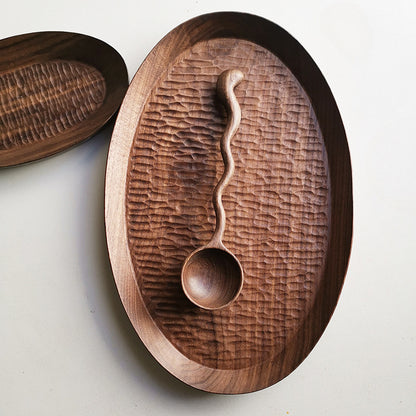 Gohobi Handmade Walnut Tray and Spoon