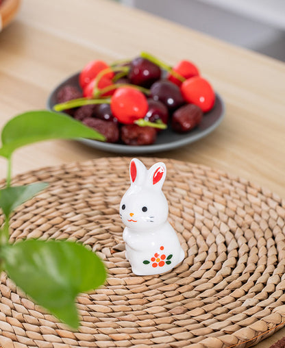 Gohobi Handmade Ceramic White Rabbit Ornament