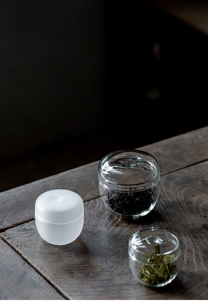 Gohobi Japanese-Style Mini Glass Tea Storage Jar