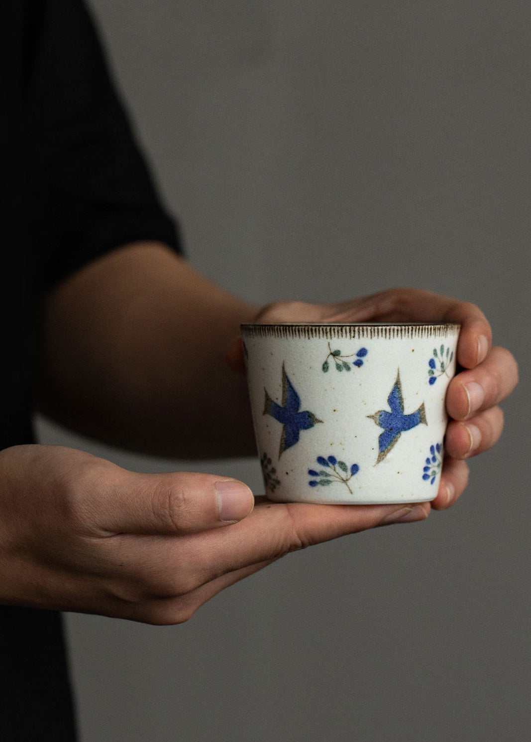 Gohobi Japanese Mino-Fired Squirrel Swallow Ceramic Cups