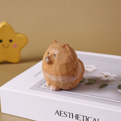 Gohobi Handmade Wooden Pomeranian Dog Ornament