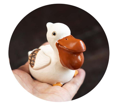 Gohobi Handmade Ceramic YiXing Clay Pelican Ornament Tea pet