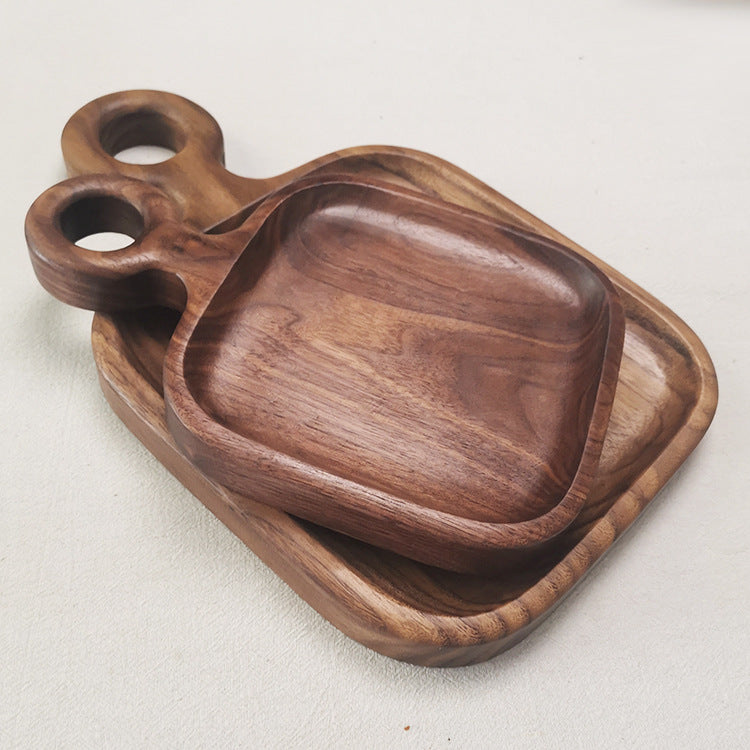 Gohobi Walnut Ring Shape Square Tray