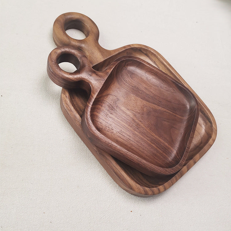 Gohobi Walnut Ring Shape Square Tray