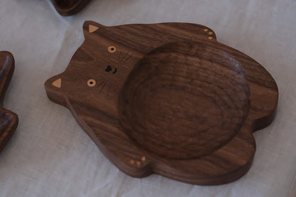 Gohobi Walnut Cat Shape Tray