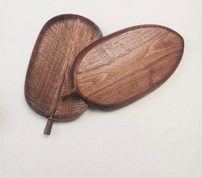 Gohobi Walnut Leaf Shape Tray