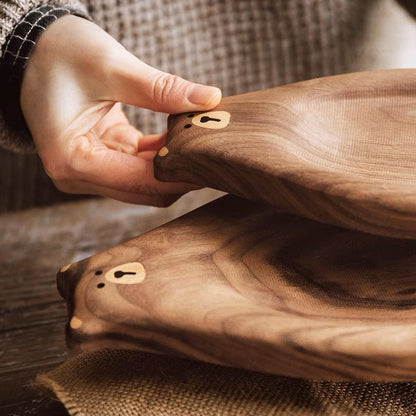 Gohobi Walnut Bear Shape Fruit Tray