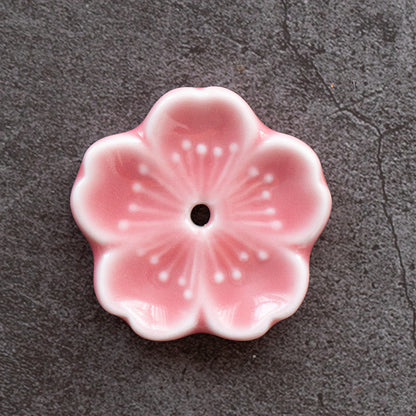 Porte-encens décoratif en forme de fleur en céramique fait à la main Gohobi