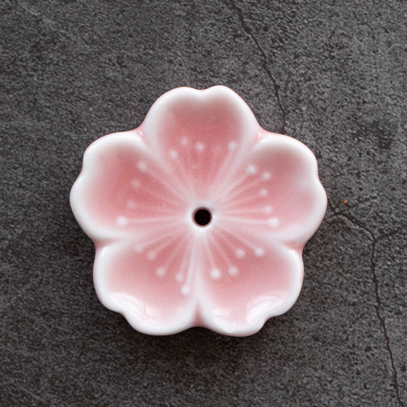 Porte-encens décoratif en forme de fleur en céramique fait à la main Gohobi