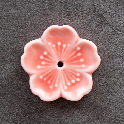 Porte-encens décoratif en forme de fleur en céramique fait à la main Gohobi