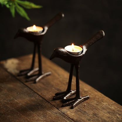 Cast Iron Bird Candle holder Gongfu tea Japanese Chado