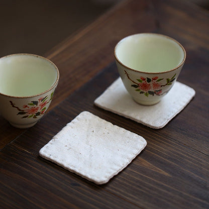 Gohobi A set of 2 Coaster Chinese Gongfu tea Kung fu tea Teaware Japanese Chado cotton coaster unique handmade coaster