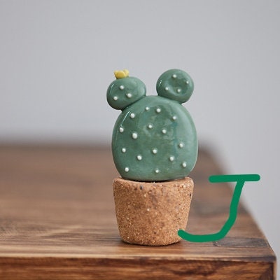 Gohobi Handmade cactus ceramic ornaments Japanese  ornaments wedding birthday plant lover gift