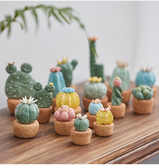 Gohobi Handmade cactus ceramic ornaments Chinese Gongfu tea Kung fu tea Japanese Chado ornaments