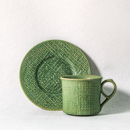 Gohobi Handmade stoneware Coffee cup and saucer Japanese vintage style coffee mug tea cup tea mug