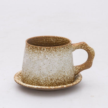 Gohobi Handmade stoneware Coffee cup and saucer Japanese vintage style coffee mug