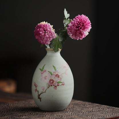 Gohobi hand painted mini floral vases Japanese Chado table decoration vintage style