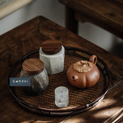 Gohobi Ceramic Tea Storage Jars  Chinese Gongfu tea Kung fu tea Japanese Chado