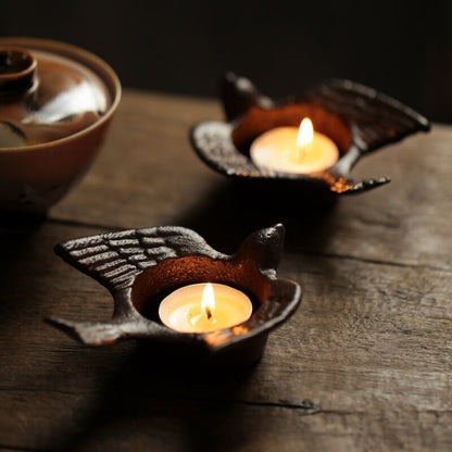 Gohobi Iron Bird candle holder candle bowl Incense holder Gongfu tea Japanese Chado