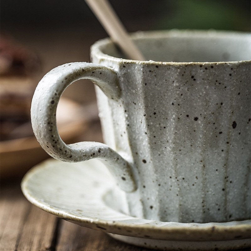 Coffee cup store and saucer set