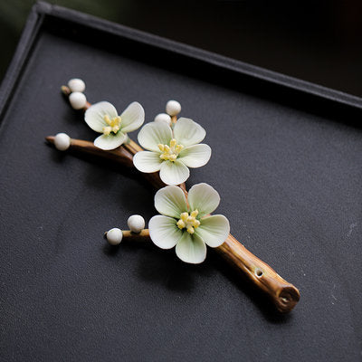 Gohobi Handmade incense holder Ceramic Plum Blossom Incense stick holder Gongfu tea Japanese Chado