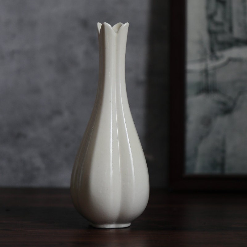 Gohobi handmade white ceramic vase pottery zen Chinese Gongfu tea Kung fu tea Japanese Chado table decoration