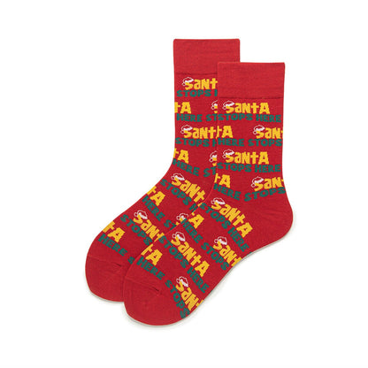 A set of 5 Christmas socks Xmas secret Santa gift Unisex Winter Socks gift