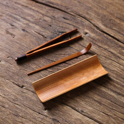 Gohobi Chinese Gongfu Tea Accessories tools set Bamboo (Incl.  Tea Spoon, Tea Scoop, Tea Tongs, Tea Pick ) Japanese Chado