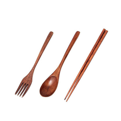 Gohobi Wooden cutlery travel box set, spoon, fork and chopsticks daily use chopsticks set oriental Gift ideas Table utensils Eco Japanese