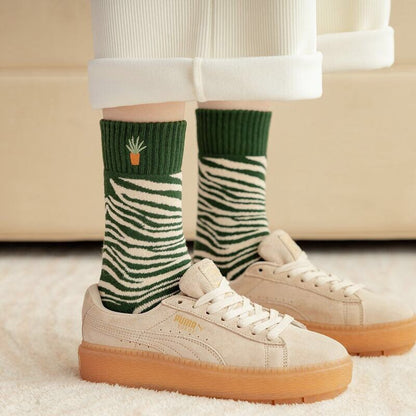 Cactus cotton socks Women Winter Socks gift plants Korean Japanese