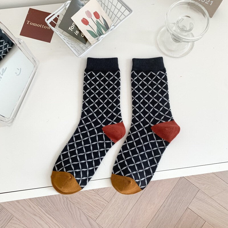 Floral socks gift Women Winter Socks gift cotton flowers Korean Japanese