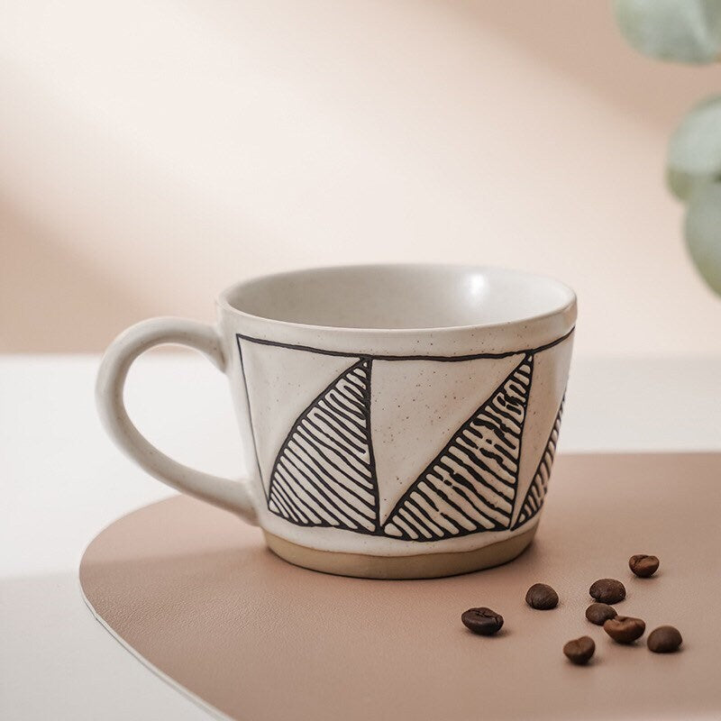 Gohobi Handmade stoneware Coffee cup tea cup hand-painted Japanese vintage style coffee mug