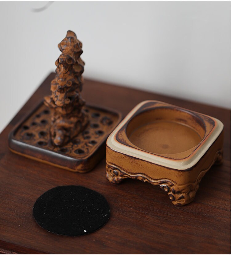 Gohobi Ceramic Incense bowl Taihu Stone Incense holder Gongfu tea Japanese Chado