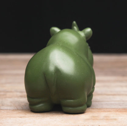 Gohobi Handmade green rhino ornaments Tea pets ceramic YiXing clay  Chinese Gongfu tea Kung fu tea Japanese Chado unique ornaments