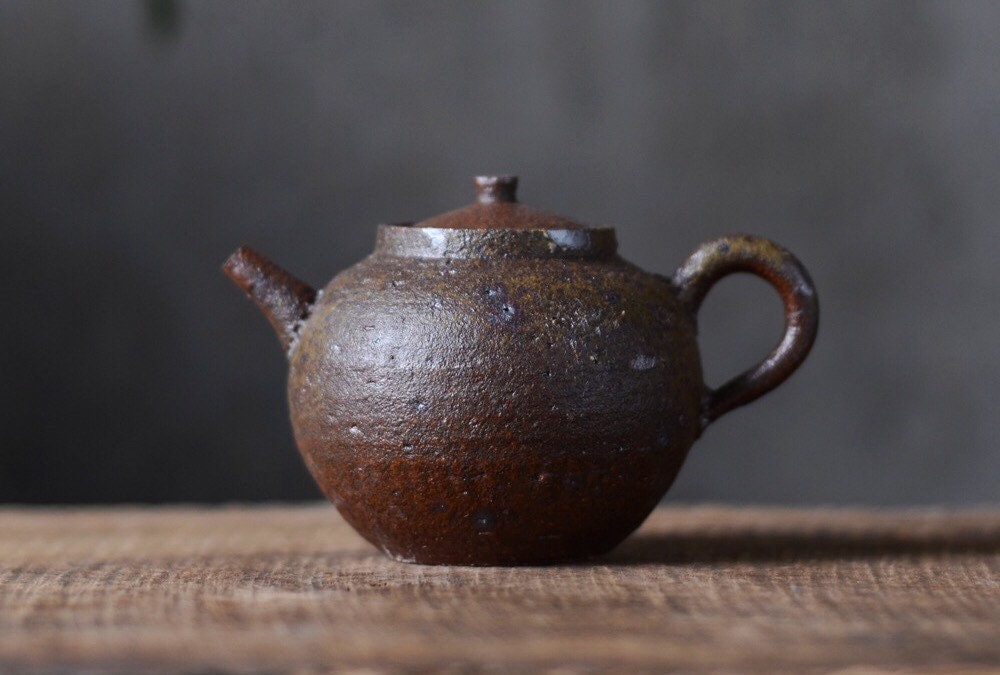 Gohobi Handmade ceramic teapot, Chinese Gongfu tea, Japanese Korean style teacup, rustic [Old rock mud collection] 