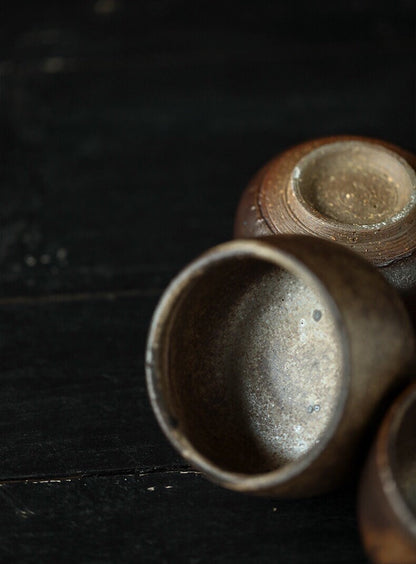 Gohobi Handmade ceramic tea pitcher Fair cup, Chinese Gongfu tea, Japanese Korean style teacup, rustic [Old rock mud collection] 