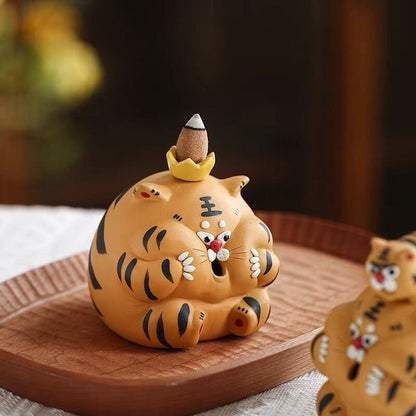 Gohobi Handmade tiger ornaments Tea pets ceramic YiXing clay  Chinese Gongfu tea Kung fu tea Japanese Chado unique ornaments