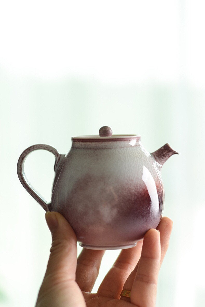 Gohobi Handmade Pink Teapot, Hand painted, vintage, high quality, Rustic, Minimalistic Japanese Tea, Gongfu tea [Pink Glazed collection]