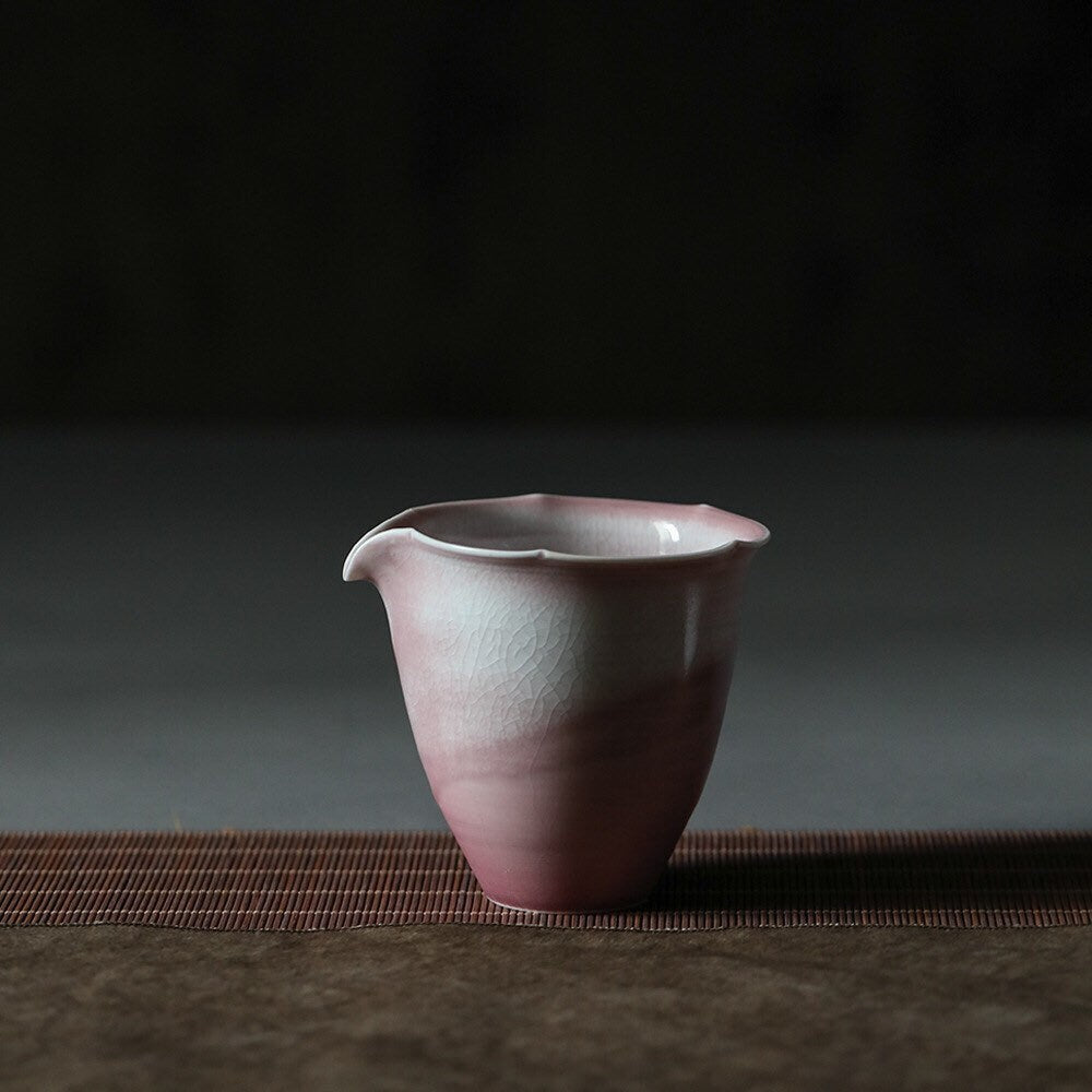 Gohobi Handmade Pink Tea cup, Hand painted, vintage, high quality, Rustic, Minimalistic Japanese Tea, Gongfu tea [Pink Glazed collection]