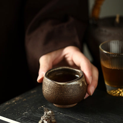 Gohobi Handmade ceramic tea pitcher Fair cup, Chinese Gongfu tea, Japanese Korean style teacup, rustic [Old rock mud collection] 